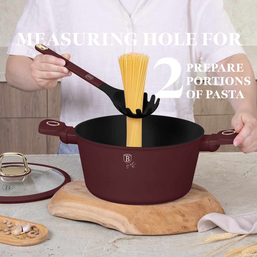 Ensemble d'ustensiles de cuisine avec support BerlingerHaus mat bordeaux - silicone - 6 pièces