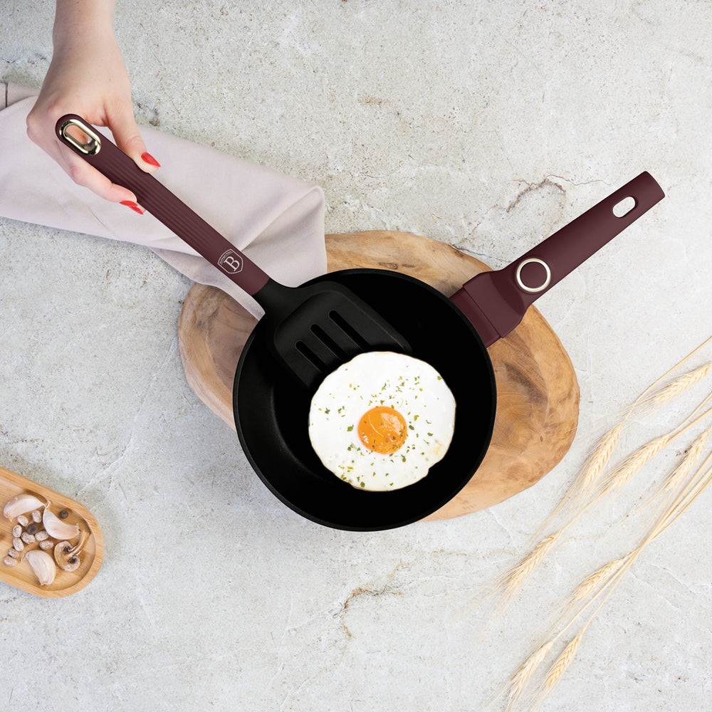 Ensemble d'ustensiles de cuisine avec support BerlingerHaus mat bordeaux - silicone - 6 pièces