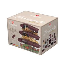 Boîtes de conservation en verre BerlingerHaus mat bordeaux - 3 pièces - 570 ml, 840 ml & 1,18 litre