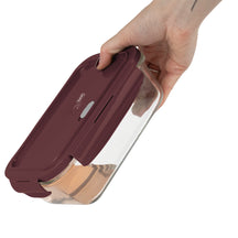Boîtes de conservation en verre BerlingerHaus mat bordeaux - 3 pièces - 570 ml, 840 ml & 1,18 litre