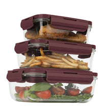 Boîtes de conservation en verre BerlingerHaus mat bordeaux - 3 pièces - 570 ml, 840 ml & 1,18 litre