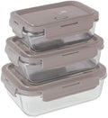 Boîtes de conservation en verre BerlingerHaus Taupe - 3 pièces - 570 ml, 840 ml & 1,18 litre