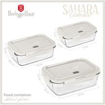 Boîtes de conservation en verre BerlingerHaus mat crème - 3 pièces - 570 ml, 840 ml & 1,18 litre