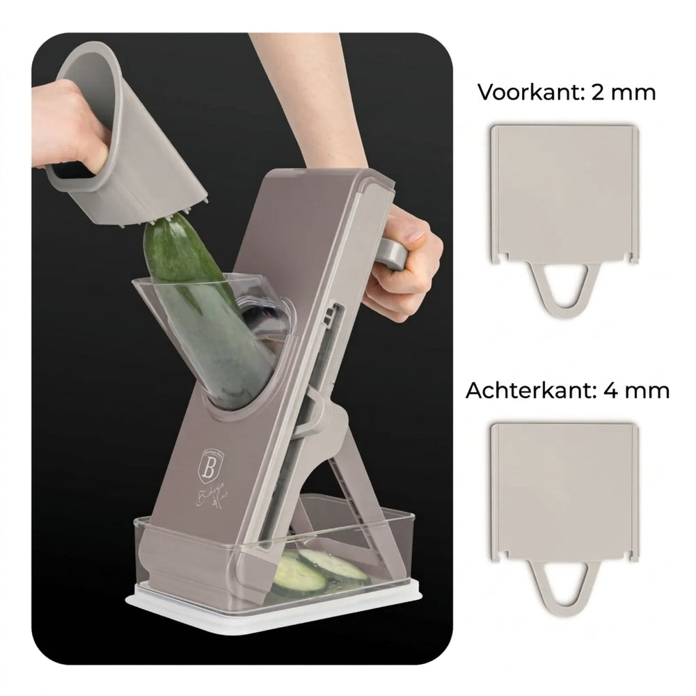 Mandoline BerlingerHaus Taupe - Coupe-légumes - avec bac de récupération