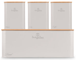 Boîte à pain avec bocaux BerlingerHaus mat crème - 4 pièces