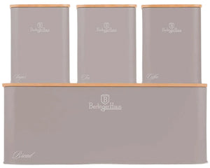 Boîte à pain avec bocaux BerlingerHaus Taupe - 4 pièces