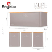 Boîte à pain avec bocaux BerlingerHaus Taupe - 4 pièces
