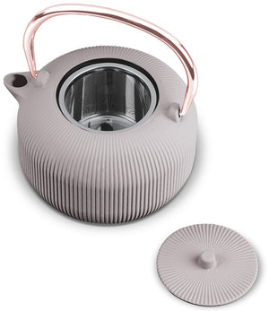 Théière BerlingerHaus avec filtre en inox – Taupe – fonte – 1 litre