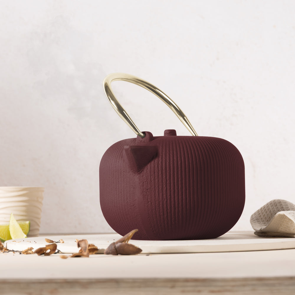 Théière en Fonte avec filtre en inox BerlingerHaus mat Bordeaux - 1 litre