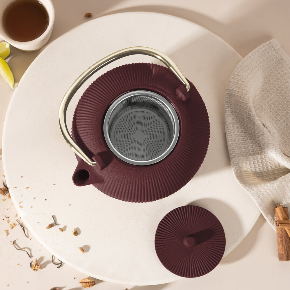 Théière en Fonte avec filtre en inox BerlingerHaus mat Bordeaux - 1 litre