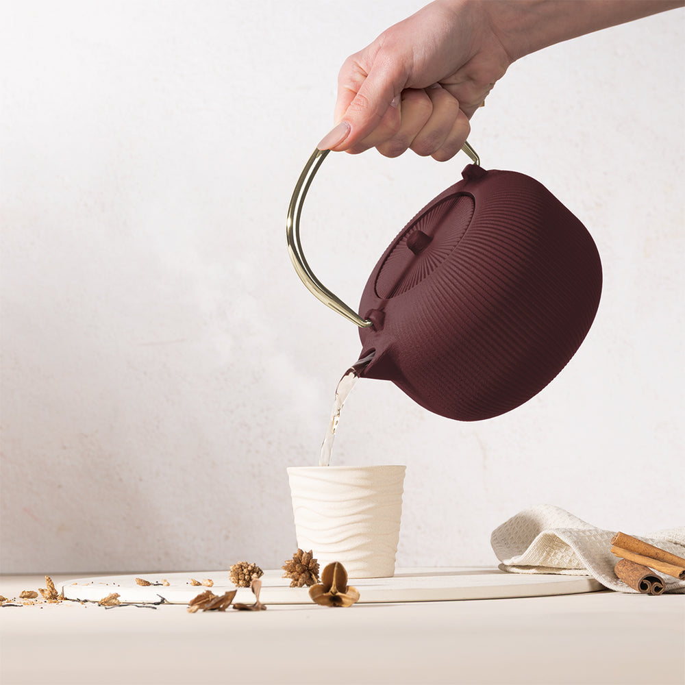Théière en Fonte avec filtre en inox BerlingerHaus mat Bordeaux - 1 litre