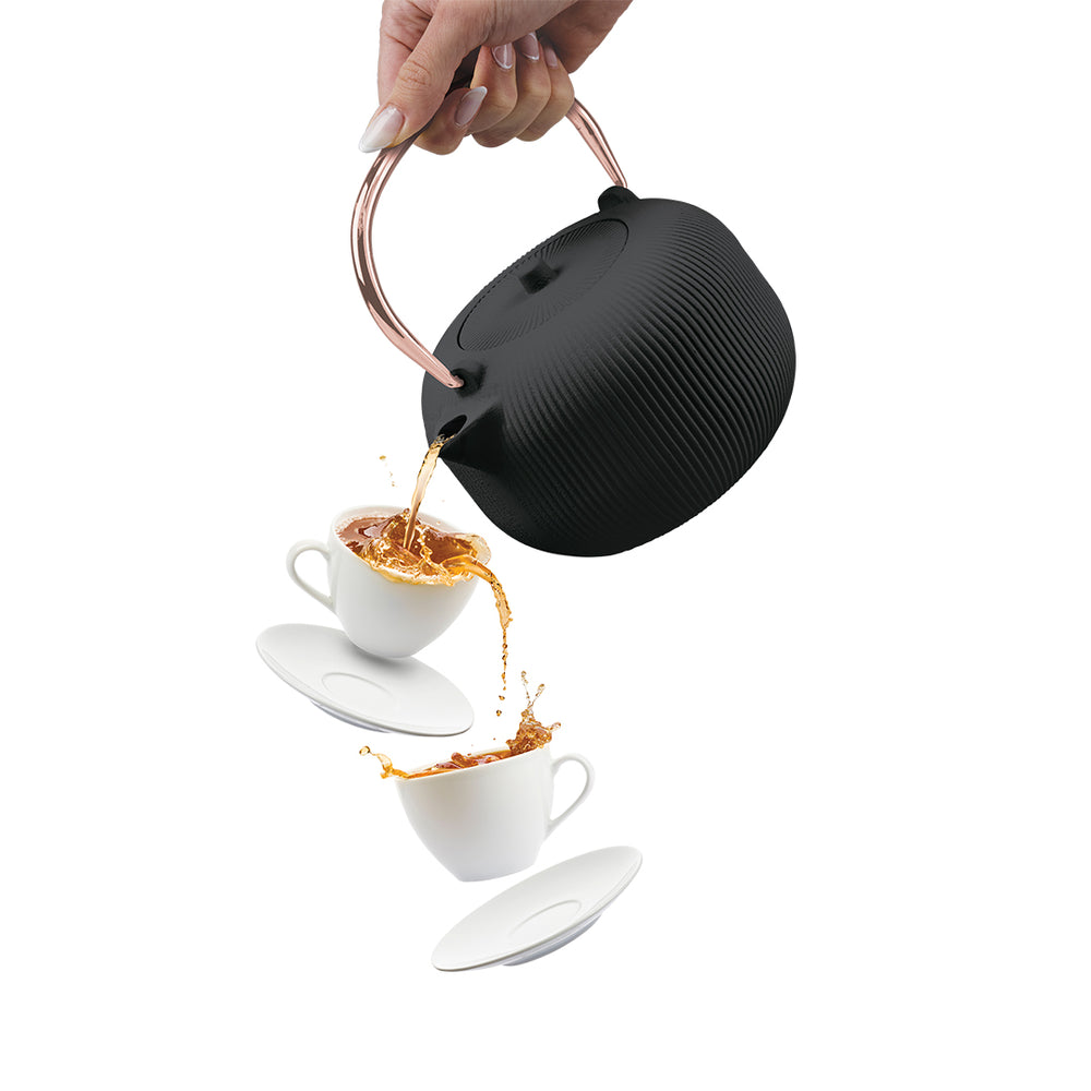 Théière BerlingerHaus avec filtre en inox - noir or rose - Fonte - 1 litre