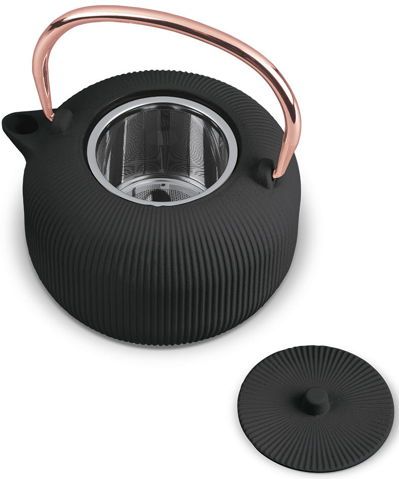 Théière BerlingerHaus avec filtre en inox - noir or rose - Fonte - 1 litre