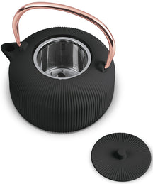 Théière BerlingerHaus avec filtre en inox - noir or rose - Fonte - 1 litre