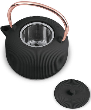 Théière BerlingerHaus avec filtre en inox - noir or rose - Fonte - 1 litre
