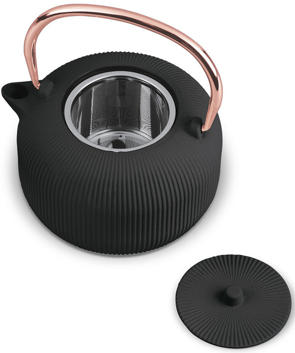 Théière BerlingerHaus avec filtre en inox - noir or rose - Fonte - 1 litre