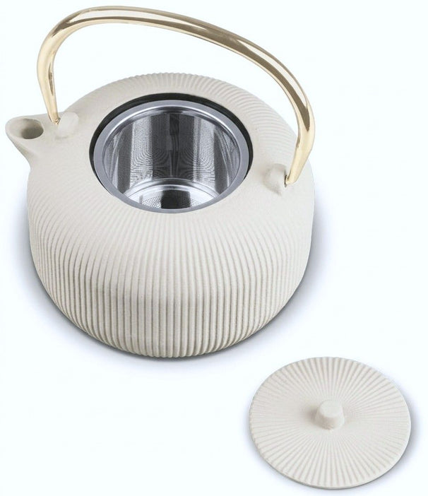 Théière BerlingerHaus avec filtre en inox - Mat crème - Fonte - 1 litre