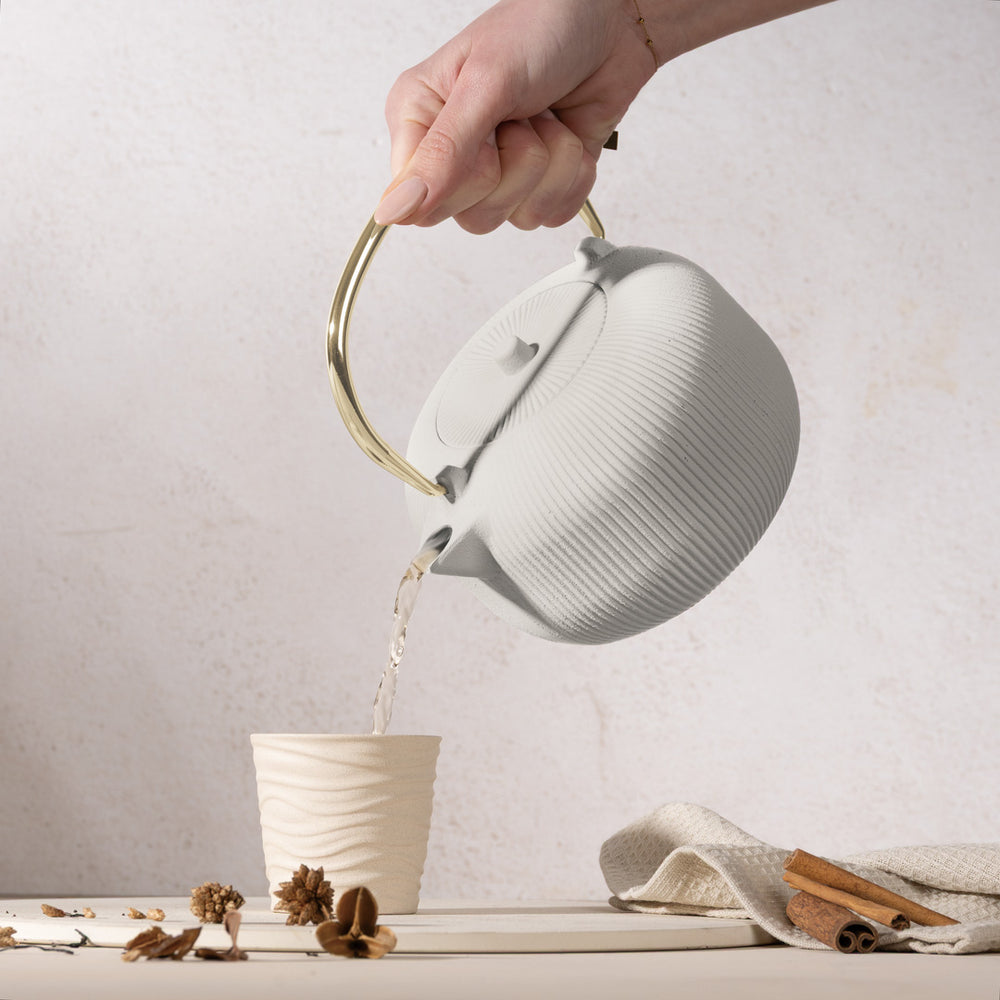 Théière BerlingerHaus avec filtre en inox - Mat crème - Fonte - 1 litre