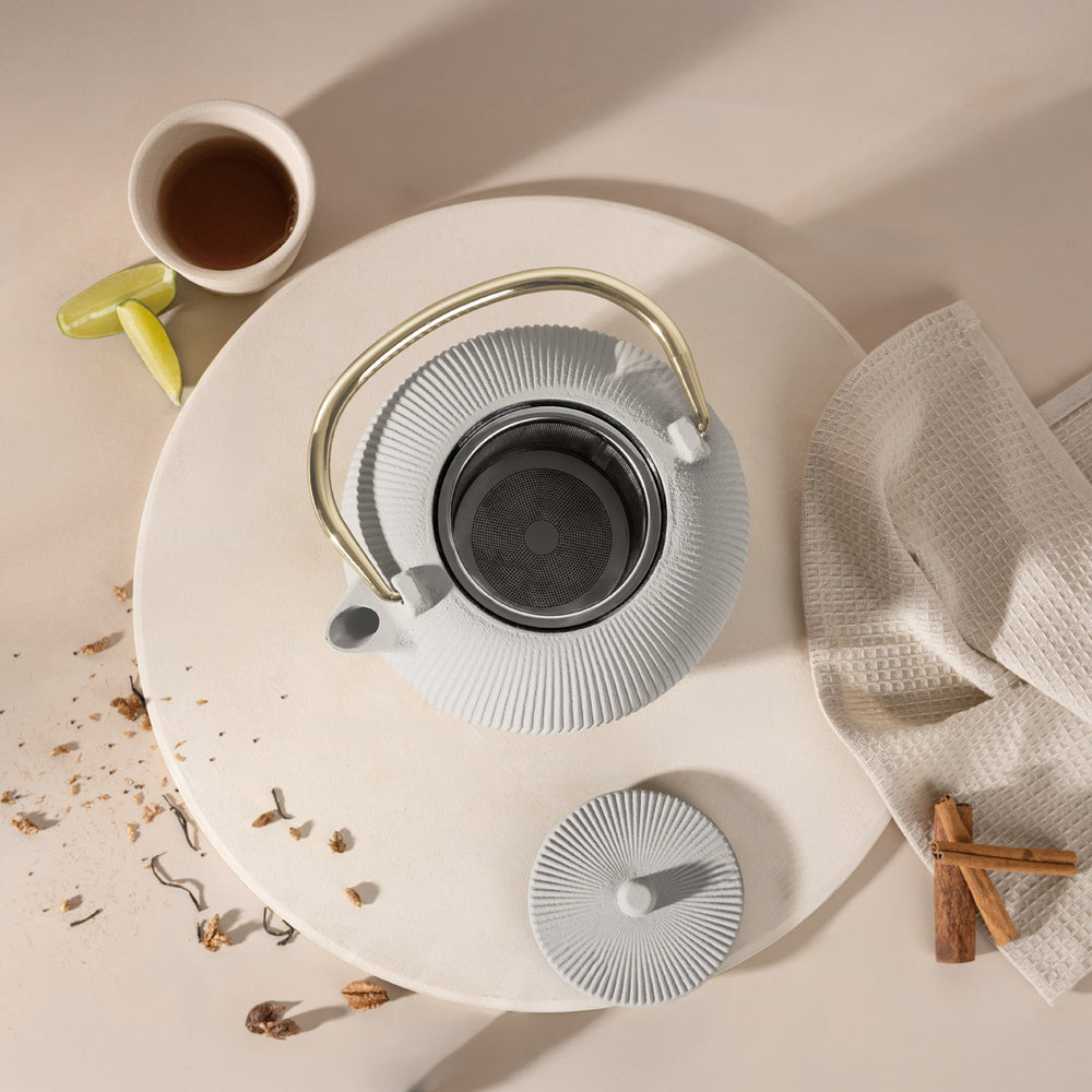 Théière BerlingerHaus avec filtre en inox - Mat crème - Fonte - 1 litre
