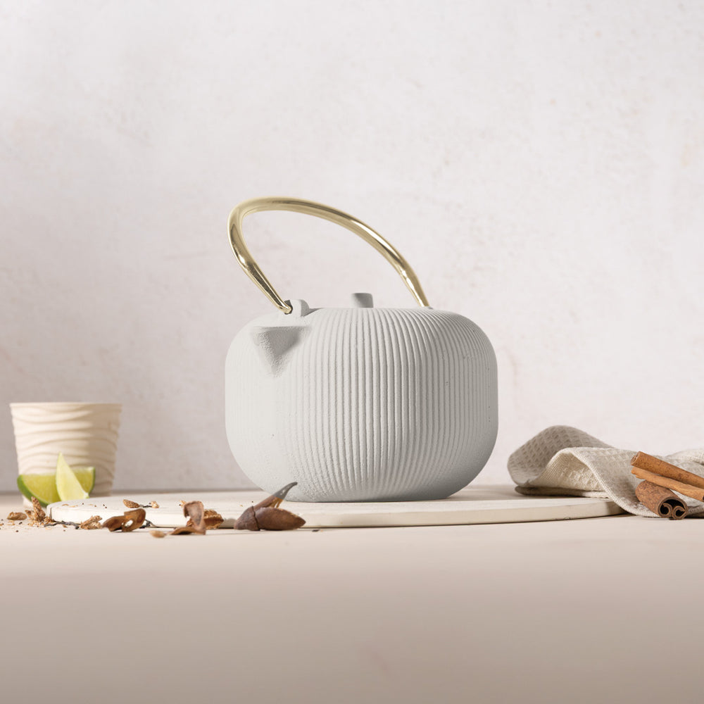 Théière BerlingerHaus avec filtre en inox - Mat crème - Fonte - 1 litre