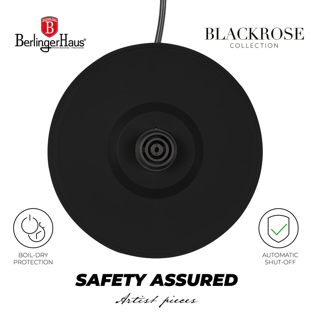 Bouilloire Électrique BerlingerHaus Noire Or Rose - avec Thermomètre - 1,7 L - 2200W