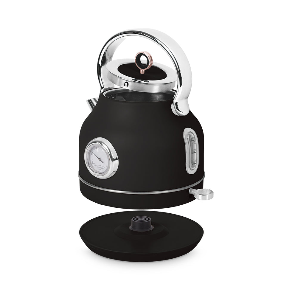 Bouilloire Électrique BerlingerHaus Noire Or Rose - avec Thermomètre - 1,7 L - 2200W