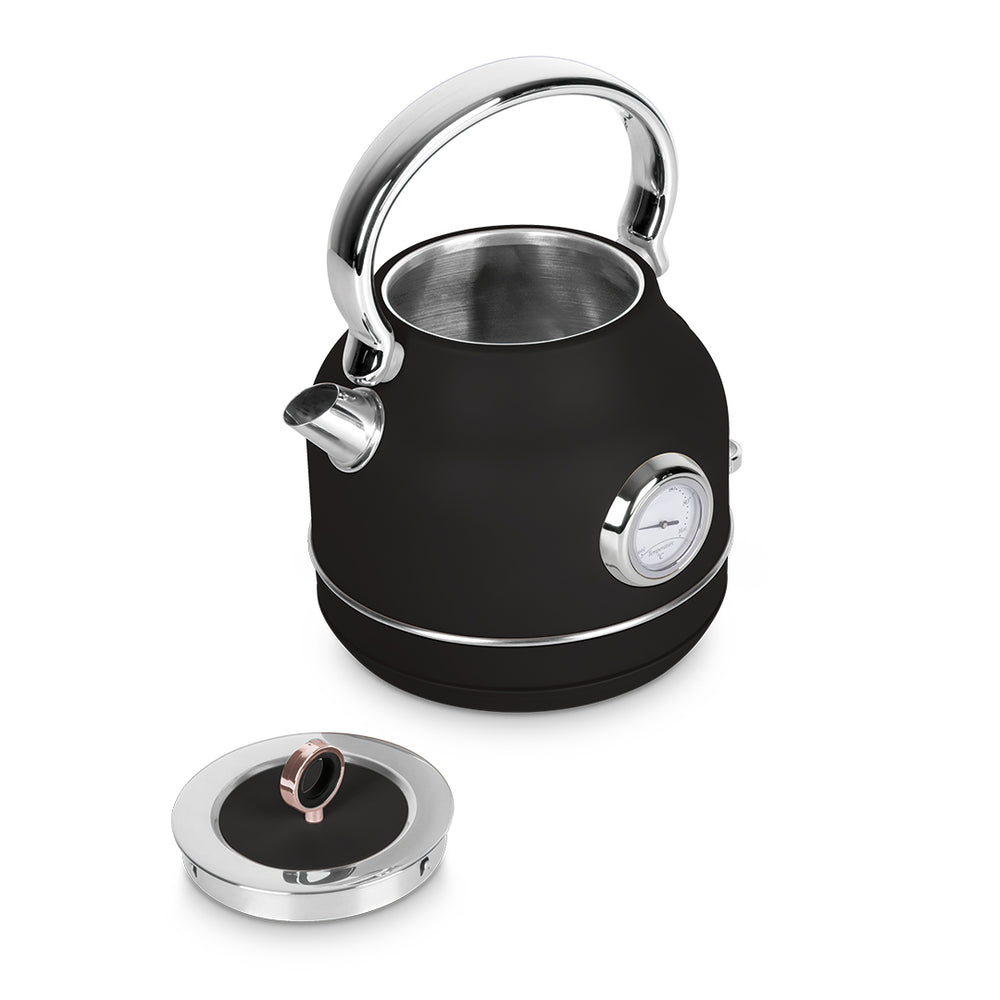 Bouilloire Électrique BerlingerHaus Noire Or Rose - avec Thermomètre - 1,7 L - 2200W