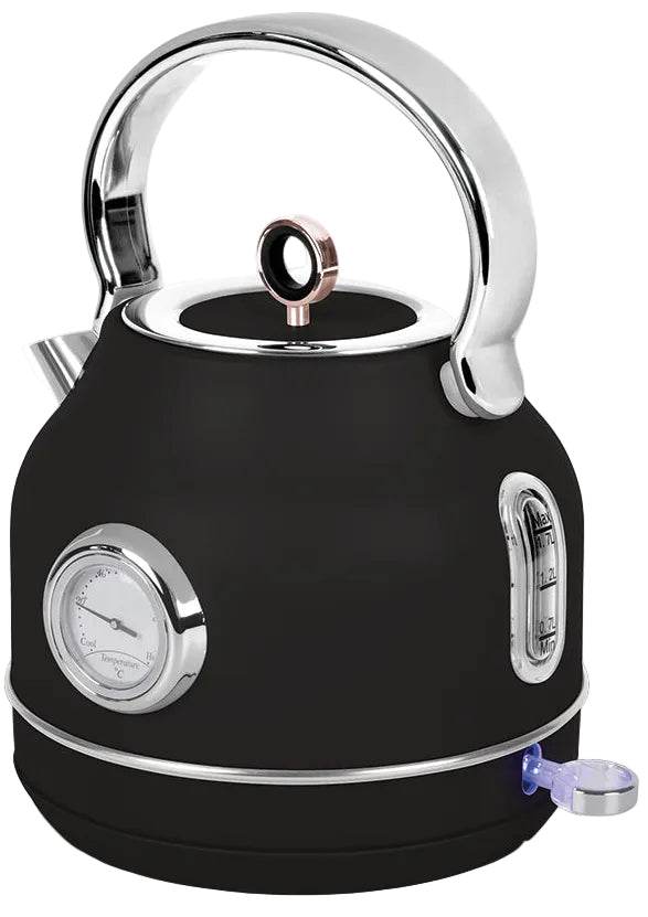 Bouilloire Électrique BerlingerHaus Noire Or Rose - avec Thermomètre - 1,7 L - 2200W