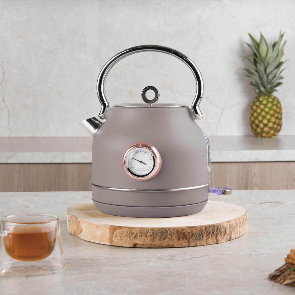Bouilloire électrique BerlingerHaus Taupe - avec Thermomètre - 1,7 L - 2200W