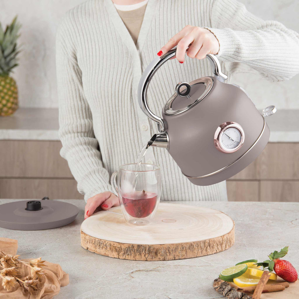 Bouilloire électrique BerlingerHaus Taupe - avec Thermomètre - 1,7 L - 2200W