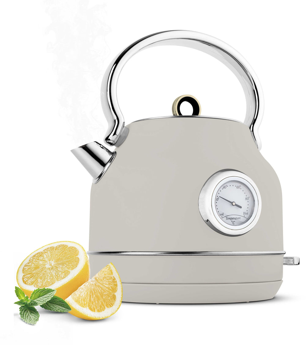 Bouilloire Électrique BerlingerHaus Mat Crème - avec Thermomètre - 1,7 L - 2200W