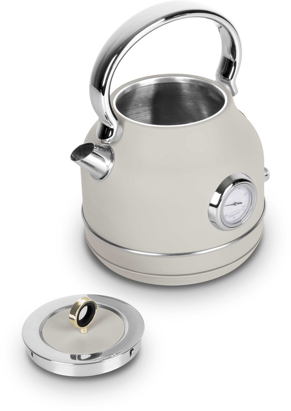 Bouilloire Électrique BerlingerHaus Mat Crème - avec Thermomètre - 1,7 L - 2200W
