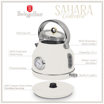 Bouilloire Électrique BerlingerHaus Mat Crème - avec Thermomètre - 1,7 L - 2200W