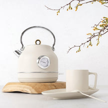 Bouilloire Électrique BerlingerHaus Mat Crème - avec Thermomètre - 1,7 L - 2200W