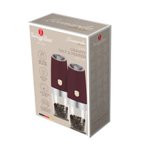Set de moulins à poivre et à sel électriques BerlingerHaus Gravity mat Bordeaux - Moulin en céramique - 2 pièces