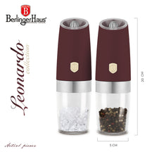 Set de moulins à poivre et à sel électriques BerlingerHaus Gravity mat Bordeaux - Moulin en céramique - 2 pièces