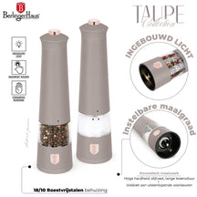 Ensemble de moulins à poivre et à sel électrique BerlingerHaus Taupe - Moulin en céramique - 2 pièces