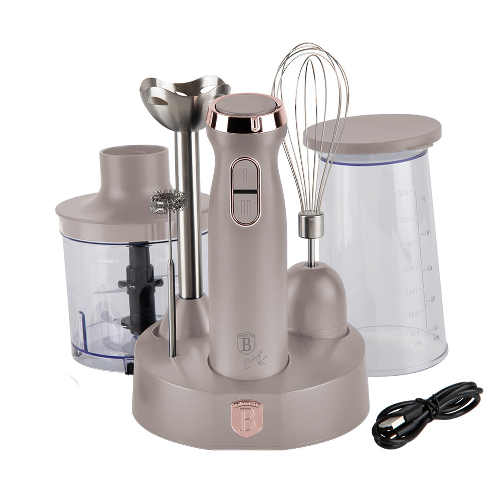 Mixeur plongeant BerlingerHaus mat taupe – 6-en-1 – 800 W