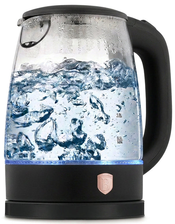 Bouilloire Électrique Verre BerlingerHaus Noir OR Rose - 1,7 L - 2200W