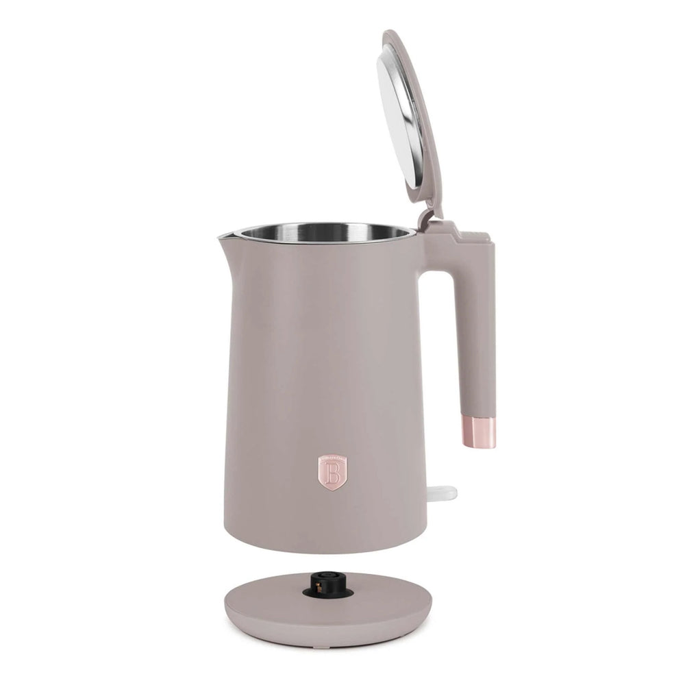 Bouilloire Électrique BerlingerHaus Double Paroi Taupe - 1,7 L - 1800W