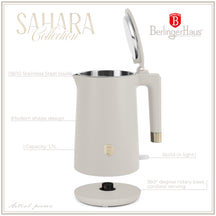 Bouilloire Électrique BerlingerHaus Double Paroi Mat Crème - 1.7 Litres - 1800W