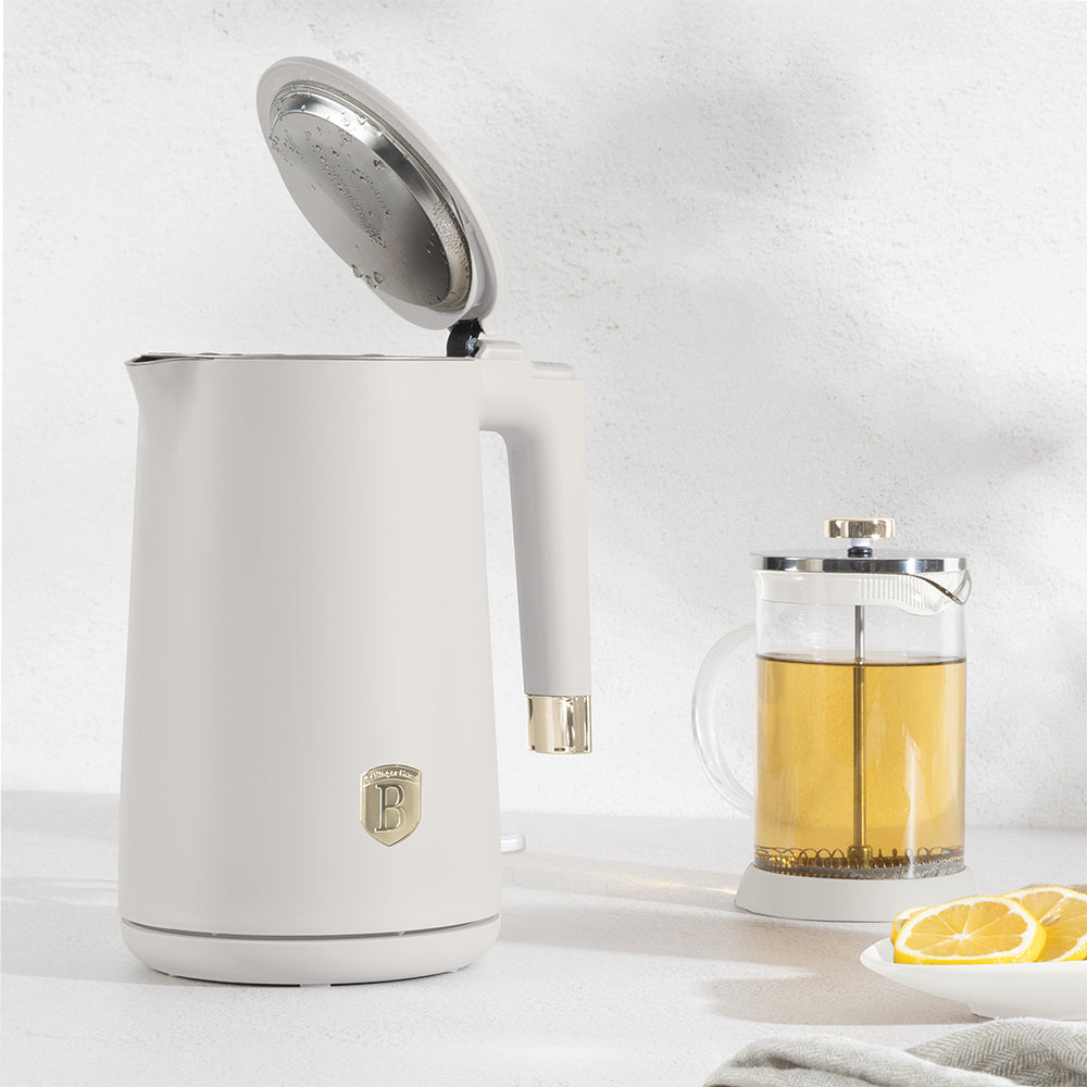 Bouilloire Électrique BerlingerHaus Double Paroi Mat Crème - 1.7 Litres - 1800W