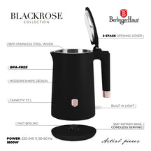 Bouilloire Électrique BerlingerHaus Double Paroi Noir Or Rose - 1,7 L - 1800W