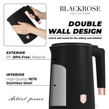 Bouilloire Électrique BerlingerHaus Double Paroi Noir Or Rose - 1,7 L - 1800W