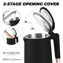 Bouilloire Électrique BerlingerHaus Double Paroi Noir Or Rose - 1,7 L - 1800W