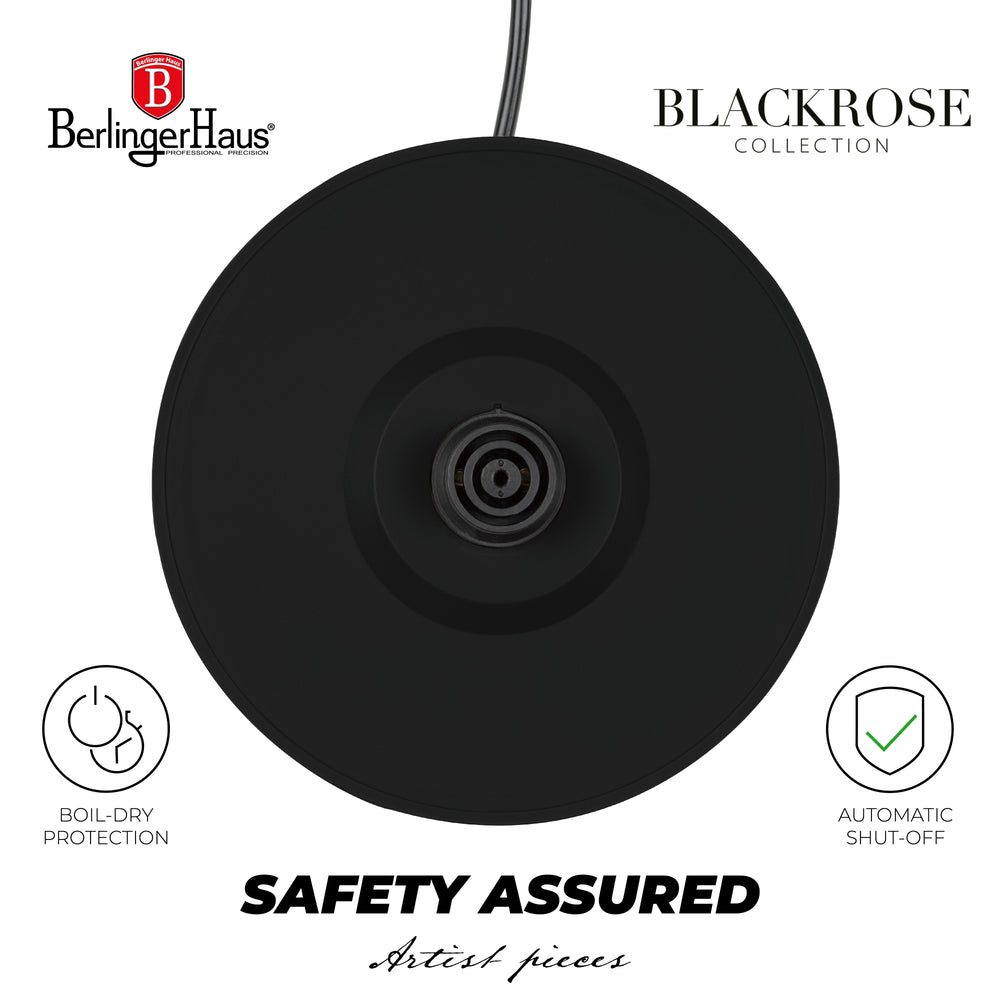 Bouilloire Électrique BerlingerHaus Double Paroi Noir Or Rose - 1,7 L - 1800W