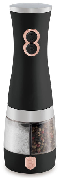 Moulin à poivre et à sel électrique BerlingerHaus Noir Or Rosé - 2-en-1 - Moulin en céramique
