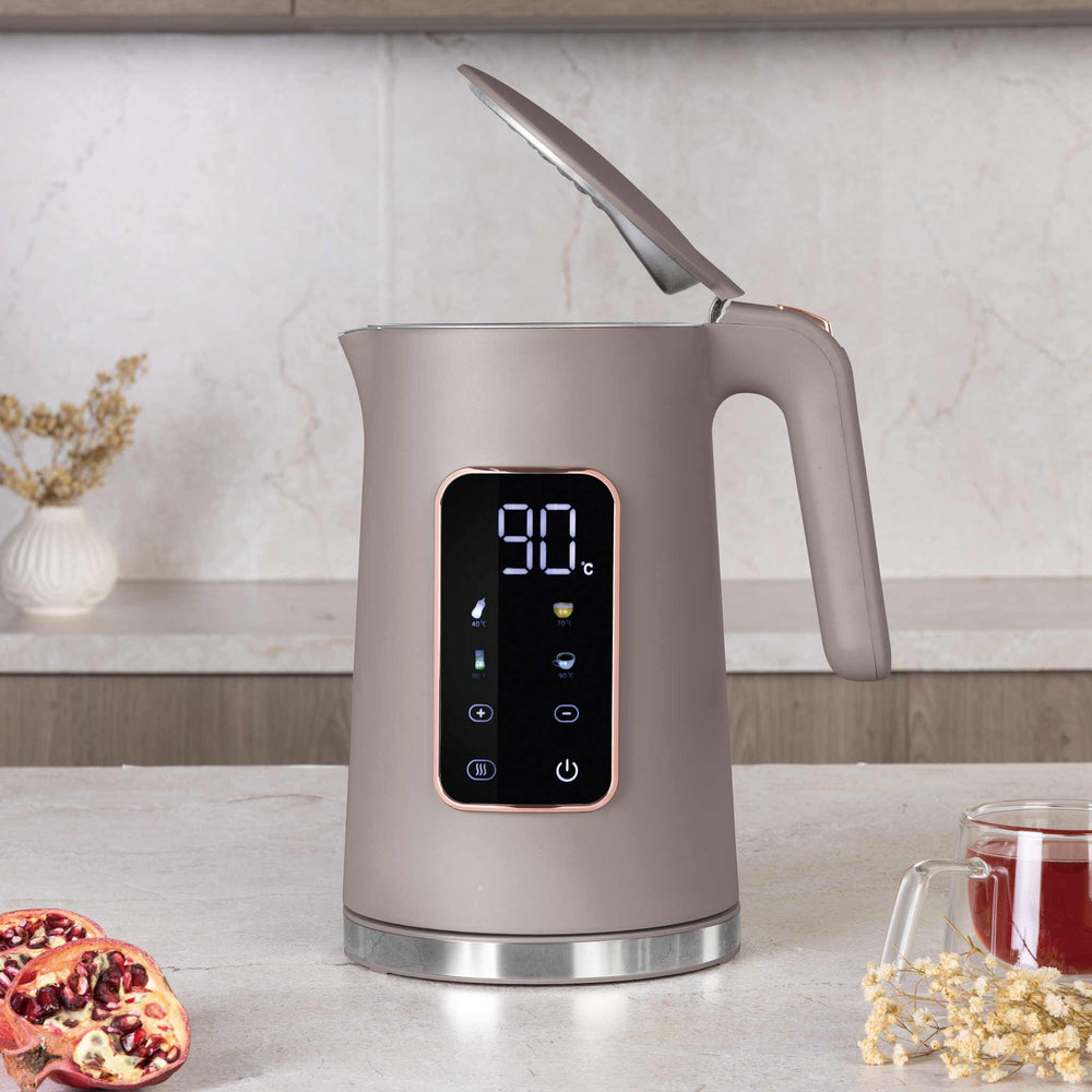 Bouilloire électrique Digitale BerlingerHaus Taupe - Réglage de température - 1,7 litre - 2200W