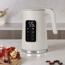 Bouilloire Électrique Digitale BerlingerHaus Mat Crème - Réglage de Température - 1,7 L - 2200W