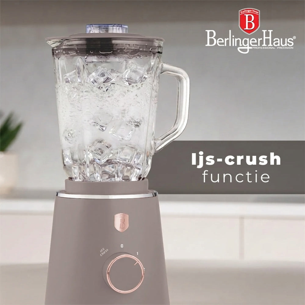 Blender BerlingerHaus Taupe - Pichet en verre - 1,5 litre - 1000W